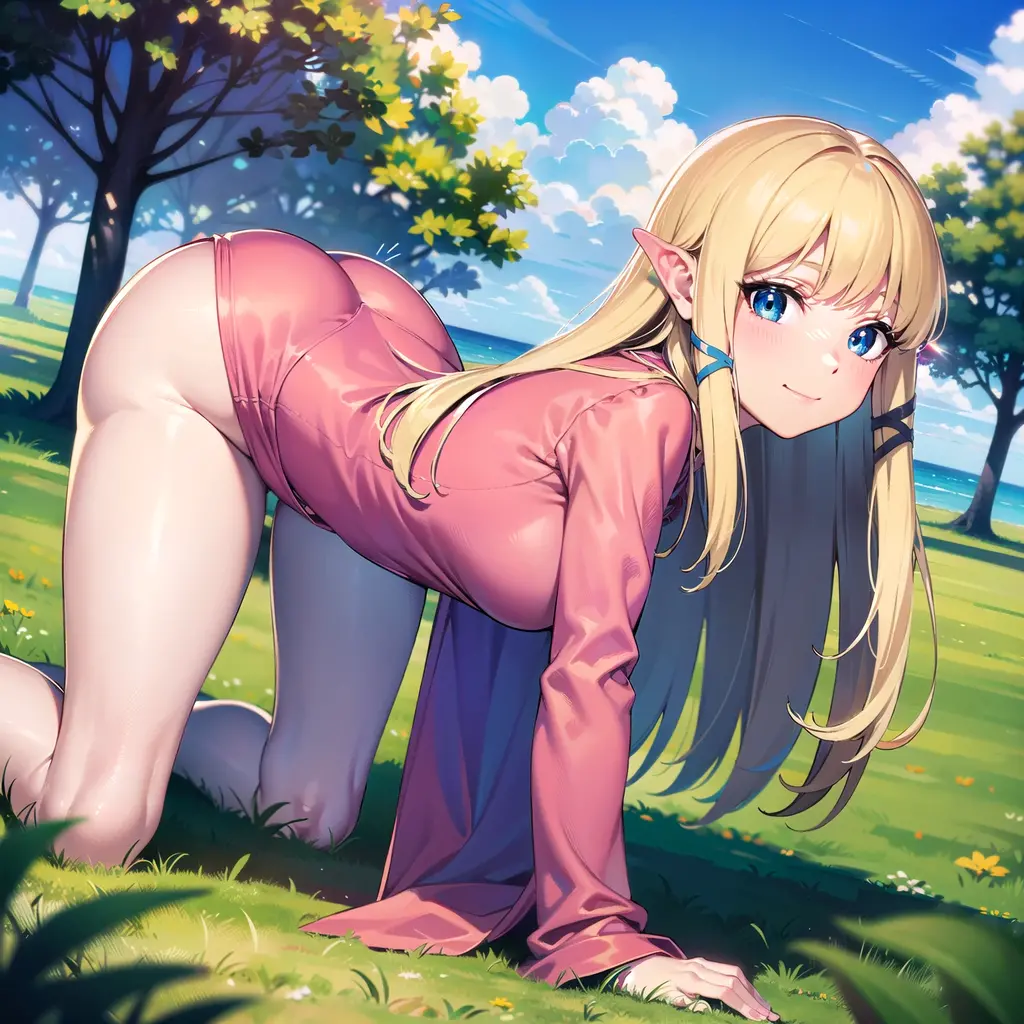 score_9, score_8_up, score_7_up, source_anime, flat color, anime screencap, ikuchan, BREAK, solo, (()), annie leonhart, attack on titan, nude, outdoors, grass, on grass, aftersex, laying down, teares clothing, puffy pussy, creampie