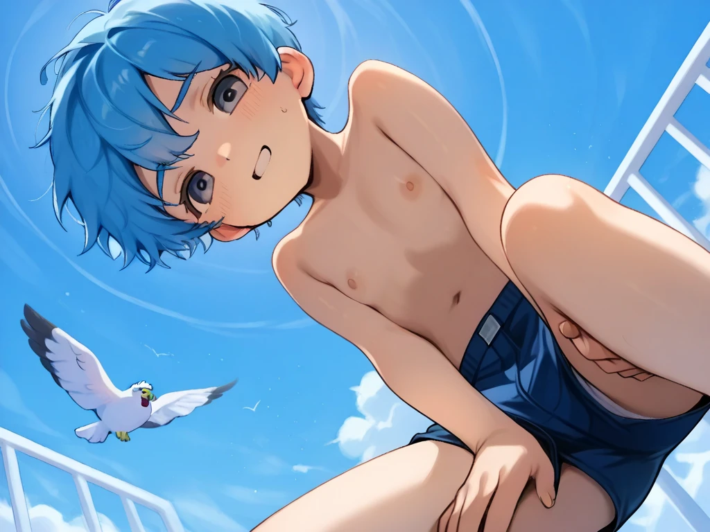 1 girl,宇崎花,short hair,blue eyes,bangs,gray hair,hair between eyes,exquisite visuals, High resolution,masterpiece,highest quality,1girl,masterpiece, expensive quality, very_expensive_solve, big_file size, full color,(completely nude:1.2),pussy,niplles,( kid),spread legs,(vaginal sex:1.2),doggy style,on back,