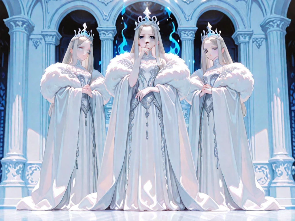 woman in a white dress and silver armor, beautiful and elegant knightress, a beautiful fantasy empress, detailed fantasy art, fantasy art style, ((a beautiful fantasy empress)), 2.5 d cgi anime fantasy artwork, goddess. extremely high detail, epic exquisite character art, fantasy woman, silver jewel, blue earring, tight silver armor, white dress