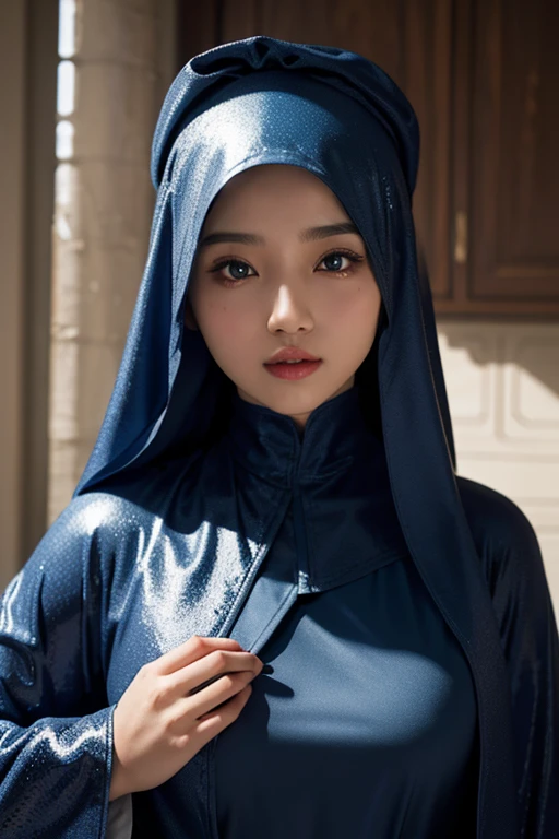 (((WATER SPLASH))), (((WRAPPING STYLISH HIJAB))), ((SLEEPING BEAUTY)), ((EYES WIDE )), ((OPEN BIG HUGE EYES)), Very Thin body ((Wearing Lingerie)), (((COLOURFUL COLOR SHORT HAIR )), masutepiece, High quality, UHD 32K, Realistic face, Realistic skin feeling , A Malay Lady, 8 years old. ((Face cute like a baby)), (((WATER SPLASH)))