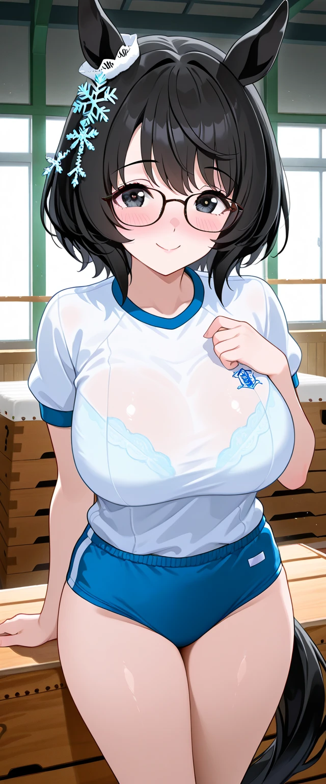 pov,1 boy, penis, breasts blowjob, paizuri, penis is between breasts, penis in breasts, breast squeeze,yozakura (senran kagura),moist ,naughty face,orgasm, trembling, indoors, sweat,  femdom, clothed female nude male, reach-around, penis,moist eyes, calm expression, love, Sweet smile