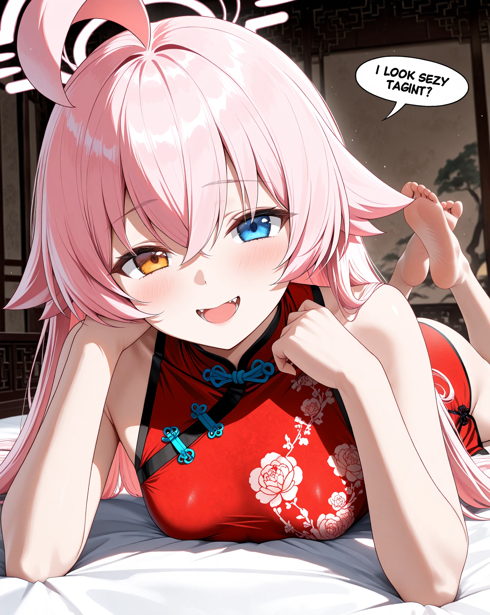 section，8K分辨率，s the perfect face，exquisite facial features，femele，a beauty girl，Watery eyes，Flirting smiles，whaite hair，Twist braids，Fluffy hair，Dinosaur tail，Beautiful，Ark of tomorrow，eyes glowing，White cheongsam，Comely，Titillating，Red horns on the head，Dragon's horn，banya，Braided hair，Twist braids，Braided hair，Purple pupils ，Purple eye，white  clothes，Red tail，teardrop，streaming tears，weeping，whitestocking，Delicate