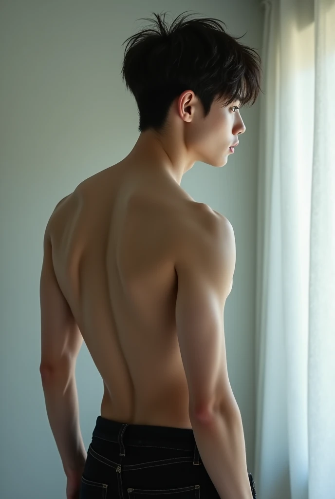 two naked japanese boy nude model whole body Front back