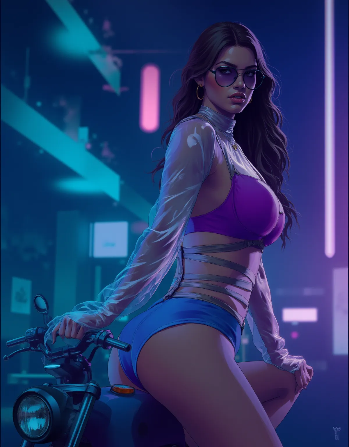 Selena Gomez in colorful explosion psychedelic paint colors, fine details, stunning, beautiful, very detailed, high quality, ultra detailed, 1girl, solo, fashion, beautiful detailed light blue_eyes, smile, blond hair, closeup, dark skin, brown skin tone, caramel skin tone [(colorful explosion psychedelic paint colors:1.2)::0.25], (hallucinating colorful), (iridecent), (holographic), cover art, (shiny skin:1.1), (glossy sexy bimbo:1.1), illustration, studio shot, , shiny_skin, eyelashes, eyeshadow, lips, lipstick, makeup, nose, parted_lips,standing, navel, (((neon city background))), intricate, face, elegant, beautiful, highly detailed, sharp focus, trending on artstation, artstationhd, artstationhq, unreal engine, 4 k, 8 k