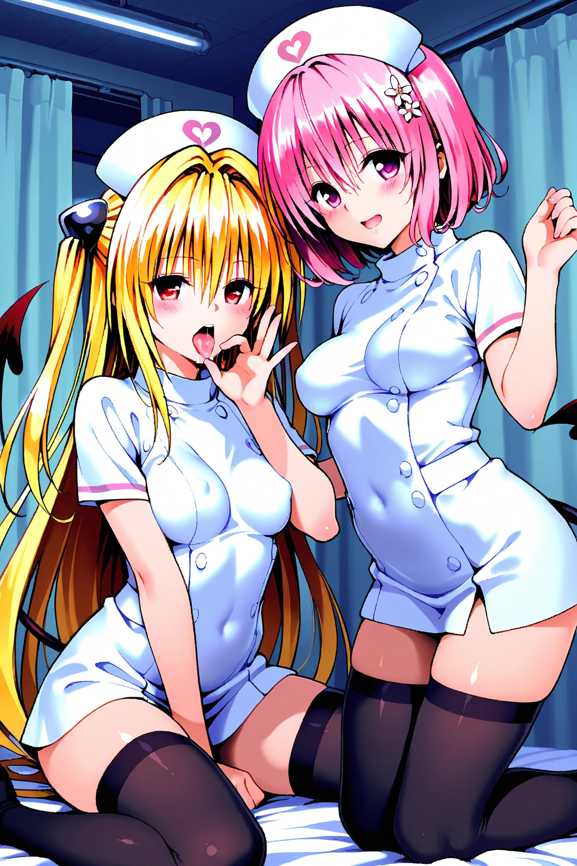 1girl,  nsfw,  houjousatoko, short hair, blonde hair, purple eyes ,hairband,  empty eyes, large breasts, nipple,  Hospital, frozen, (Sweating profusely, Love juice, Wet Woman, female ejaculation), crying,  Naked,  (1girl)  Peeing, lactation, projectile lactation