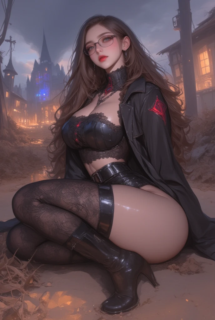 {{master piece}},Pinnacle rendering,Realistic rendering,Dark red rendering,Metal rendering,{{colored ink drawing}},{{Splash ink}},{{Splash ink}},{{a color}},{{a color}},Brilliant rendering,Best quality at best,The best picture quality,illustratio,火焰,dense smoke,Latter-day world,The end of the sea of ink,full bodyesbian,1girll,Exquisite facial details,exquisite facial features,Fair face,beatiful detailed eyes,More facial details、More details,Deep pupils,Beautiful details long hair,Hair in waves,Destroyed details of the street,Transparent mechanical core,Has animal ears,Wearing knee-high white cloth boots,Straight boots,The boots are old, A small black stocking was exposed at the cuff of the boot,The stockings are dirty,Big shoes,Leaking shoes,Cleavage is seductive,maternal,Raised sexy,the detail,Linear light clothing modification,Lighting rendering、Reflective、high light、holy rays,self-assured、elf,Close-up of battle stance details,Firelight、{filigree},Colorful background,a dragon stands behind the girl,a sea of fire,beautifuldetails,(in cold face,self-assured)Great depth,depth of fields,360° panoramic screen,Intense and magnificent battle scenes,Broken mirror,A top made of animal skin,Has animal ears,Wearing knee-high white cloth boots,Straight boots,The boots are old, A small black stocking was exposed at the cuff of the boot,The stockings are dirty,Big shoes,Leaking shoes,allure:(Tall:1.3),Plump body,Huge body,Giant's figure,Show the whole body,Fat in size,Fit and fit,Tall and powerful,Mature temperament,Black hair color eye shadow and ruby eyes,Big feet,Lips with blood red lipstick,Wide buttock,huge tit,Cleavage is seductive,maternal,Walking forward,looking at viewert,curvy build,Raised sexy,a matural female, (big assa:1.4),(Thick thighs:1.4),A MILF,Majesty,looks down on a viewer,As tall as a tree,Outdoor forest background