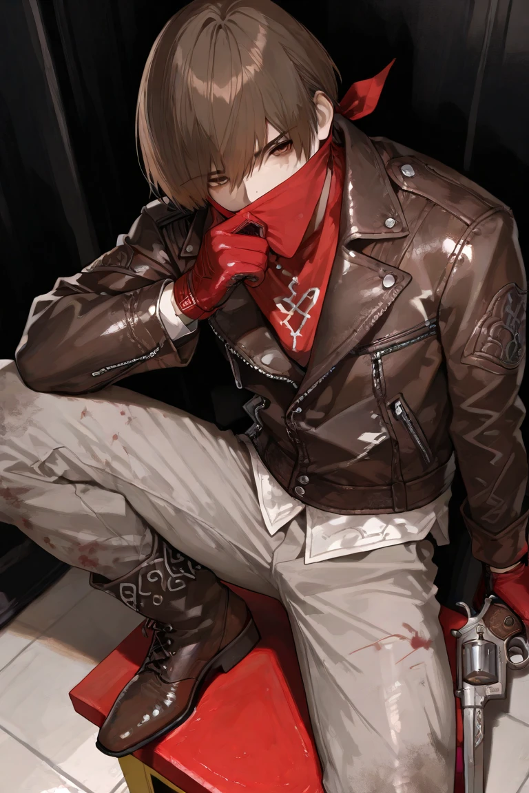 Boy lying on bed