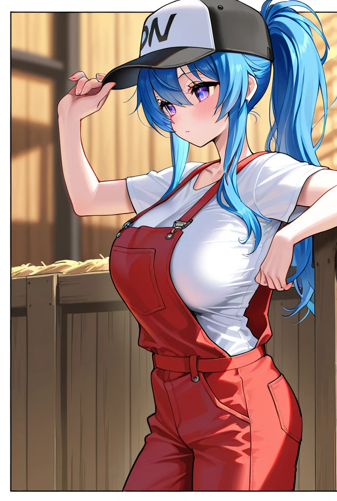 nsfw, (solo ,wearing nothing:1.5), empty eyes .(nude, naked, 1girl, large breasts,) nipple, , , long hair,  , blue hair, ,aqua eyes, aqua hair, hair bobbles, hair ornament, hair rings,,  ,Aqua(Konosuba), ,, 　,Chopping vegetables , 1girl, ,blue sky, office
