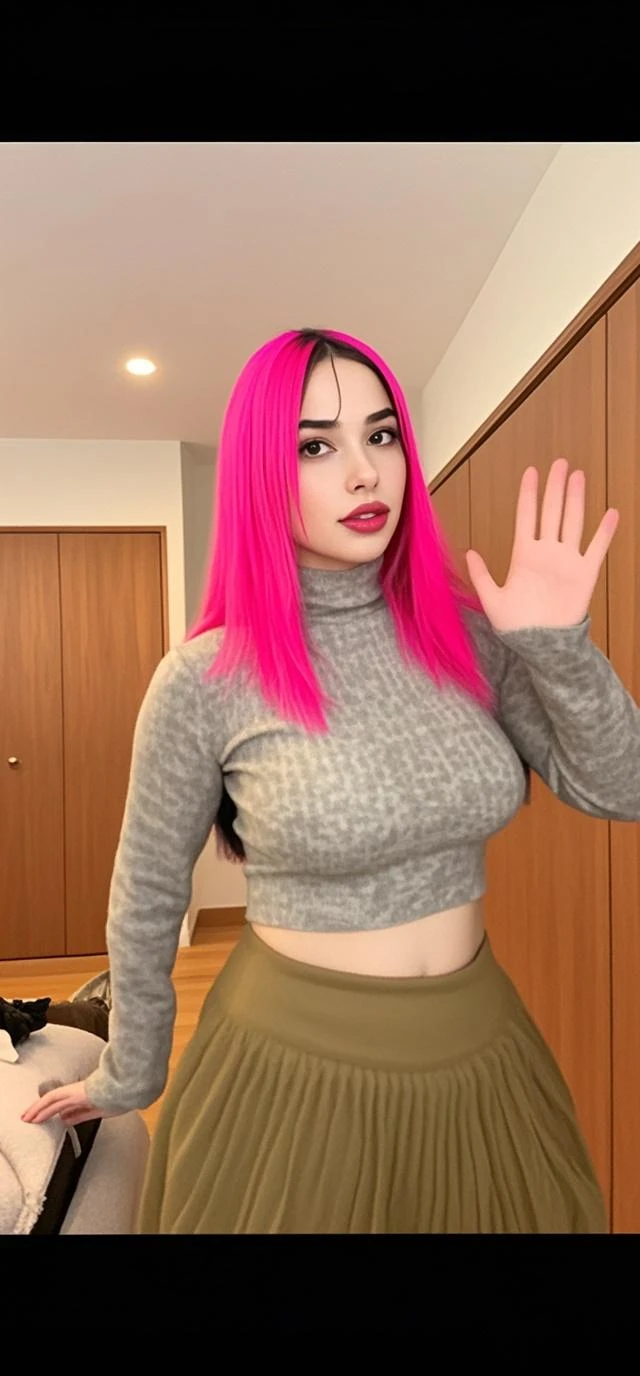 (Masterpiece, Professional lighting, 16k, 8k wallpaper, raw photo, photorealistic:1.8, ultra detailed, , slightly wide angle lens, natural lighting, detailed skin, detailed joyous face, detailed eyes), 1 beautiful happy girl, dynamic poses for Instagram, cropped tee shirt with underboob, underboob, , full body image , long curly blond hair with bangs, necklace, green eyes, sexy gaze inviting look, baby blue top short, red skirt,