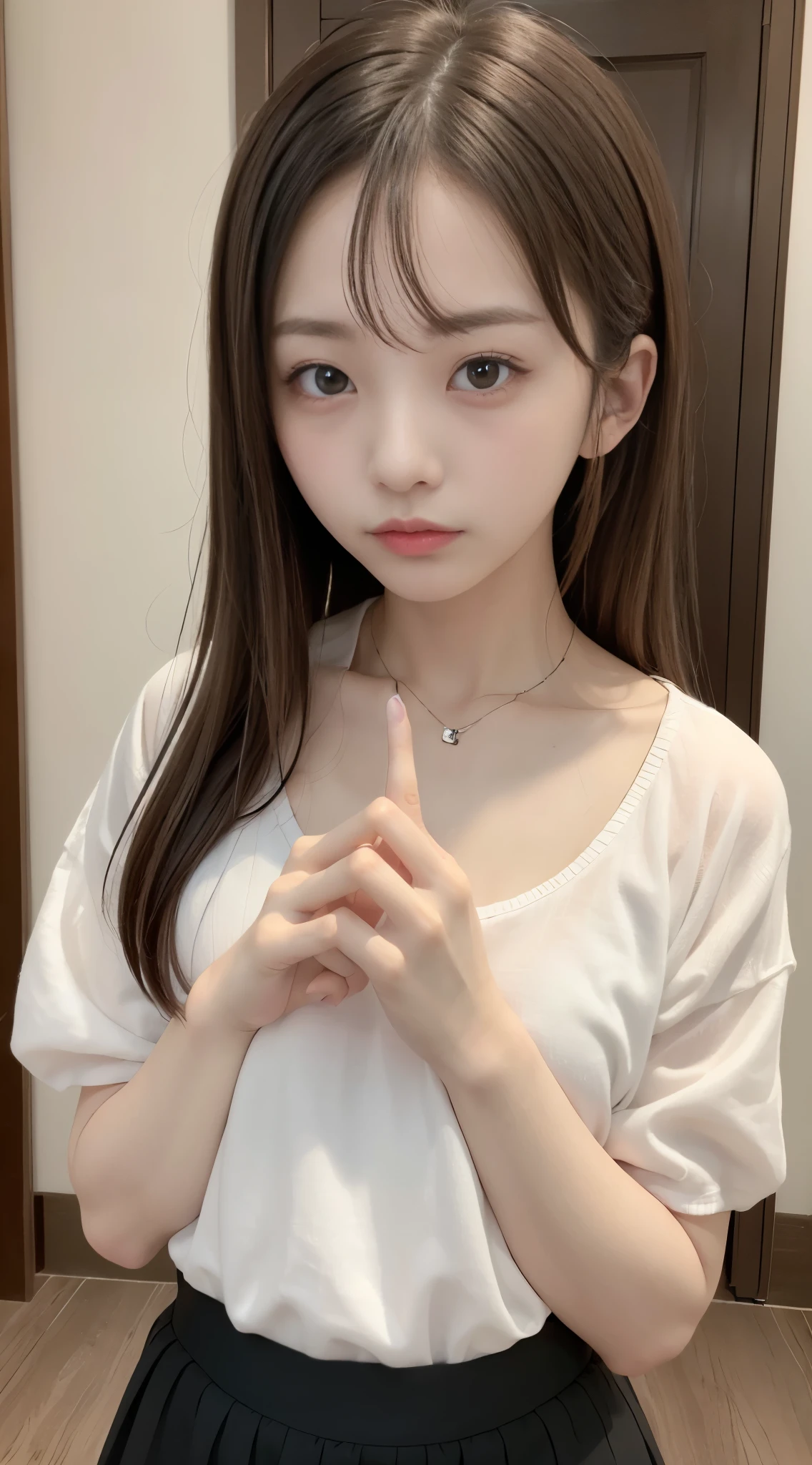 Black fingertips are visible、Hide your fingers、