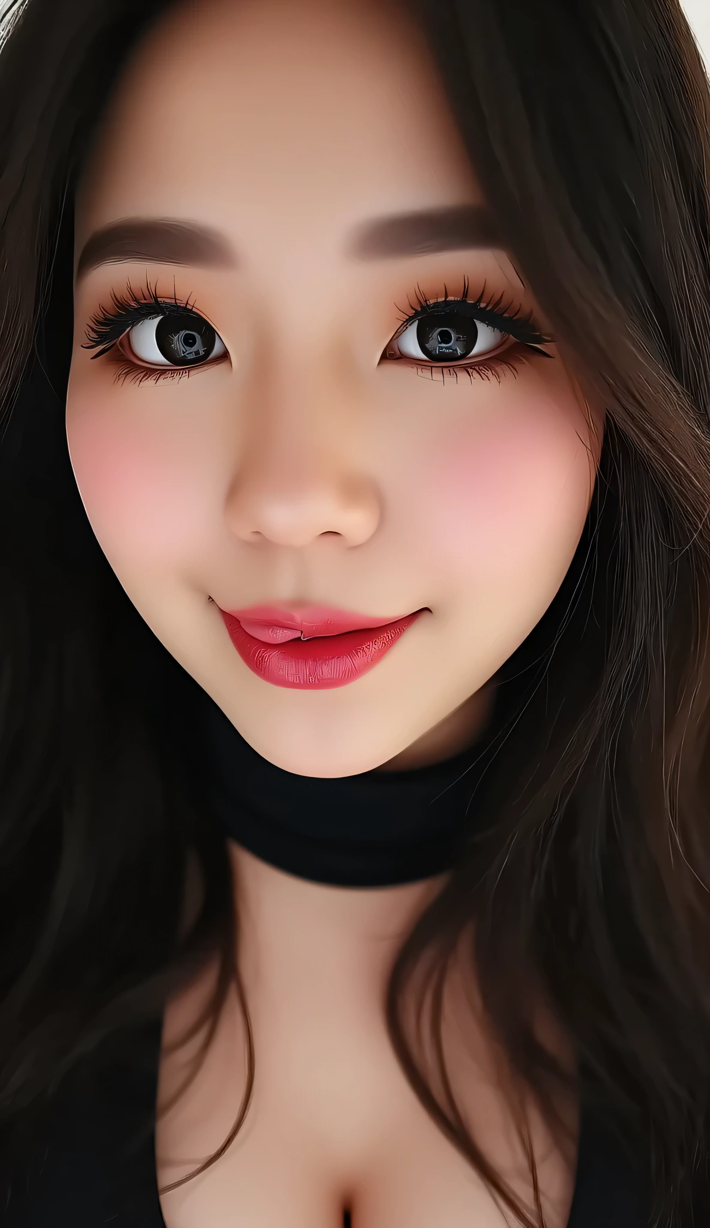 ((Best Quality, 8K, Masterpiece: 1.3)), perfect korean e-girl streamer makeup, plain thick black long sleeved tank top that emphasize perfect lined cleavage, cleavage line is slightly exposed, beautiful plump , amazing breast enhancement, refresh, hard blush make up: 1.5, perfect long strong thick winged eyeliner, perfect winged eyeliner, perfect soft cleavage, eagerly desires your cum on her breasts, tongue out, perfect , chubby chin, baby face, beautiful eyes detail, upper body composition, perfect full red lips, lively face, lustful look, perfect squeezed breast cleavage line, rounded cleavage line, feeling exceptionally raw and seduced, perfection, perfect mascara, skin detail, she absolutely fucking loves the cum on her breasts, she absolutely fucking loves showing her cleavage to you, refined eyelashes, refined eyeliner, perfect composition, she craves you strongly, looking at you, leaning very forward, white highlight in eyes , begging, nsfw: 1.3, tongue out: 1.3, she's like "mhm you like my amazing breasts?”, extremely excited to see you orgasm, perfect soft natural like breast that gives a clear perfect soft cleavage, long eye lashes: 1.3, beautifully and perfect eye, she is feeling the rawness and cum on her cleavage, beautiful, dazzling brown eyes: 1.3, at the verge of climax, ahegao, camera frames in face and cleavage, thick eye brows, detailed close up zoom on face, ahegao eyes staring at you: 1.3, super happy, reveal nsfw, focus on cleavage