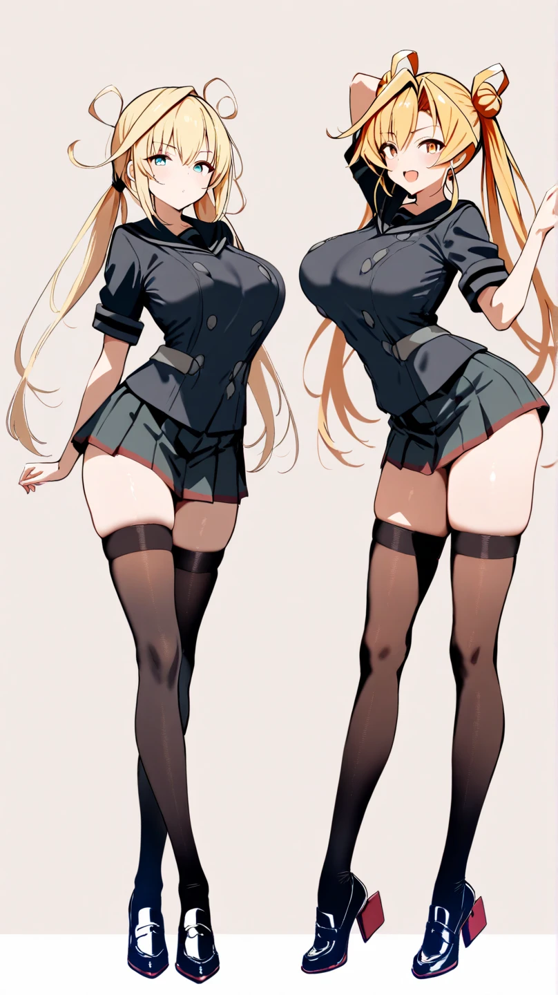 full-body, stand, side, pose for photo, pose(masterpiece, best quality:1.4), absurdres, highres, ultra detailed, beautiful, (secretary), (perfect face, detailed face, beautiful:1.3),(natural breasts, cleavage), collarbone, fingerless gloves, gloves,spaghetti strap top, black pencil skirt, tight, over the knee skirt, hat, elegant secretary outfit, thighhighs, thick thighs, thighs, multiple belts, More detailed 8K.motor irreal:1.4,UHD,La mejor calidad:1.4, fotorrealista:1.4, textura de la piel:1.4, obra maestra:1.8,obra-prima, mejor calidad, (detailed face features:1.3),(manos detailed)