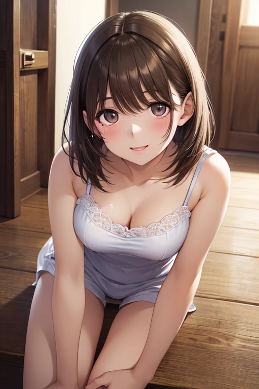 An 18-year-old girl with green eyes and a beautiful, sweet long hairstyle with bangs ("Straight Long Brown Hair with Bangs"). She is cheeky but incredibly cute, making very naughty poses. She is wearing a lace bra that is visible under a crop top shirt, and a cute modern ballerina dress with ballet shoes whose straps go up to her ankles. She is posing very cutely with a matching background. (quality: 10, detail: 10, background detail: 10, Masterpiece 1.4, Ultra-detailed, High resolution, 8K, Photorealistic, Intricate details, full body focus, Vivid colors, Professional lighting, Award-winning, Highly detailed, Cinema quality, Beautiful composition) ,Hochauflösung, Meisterwerk, Beste Qualität, Mehrfach ausgezeichnet, HD-Modell, , Hohe Qualität, UHD, Strukturierte Haut, Super detailliert, 