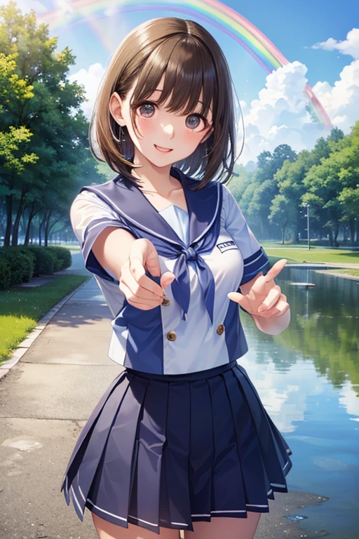 ((((highest quality)))), (((Ultra-precision CG 16K))), (((masterpiece))), (((Very detailed))), (((Extremely detailed))), (((Black outline:1.3, Written boundary depth:1.3 , Written soft outline))), Blur, Bokeh, Maximum clarity and sharpness,Multilayer Texture, Surface Shading, Cinematic lighting, Beautiful details sparkle ,Perfect Proportions, Limited to three woman, BREAK accurate, Anatomically correct, Highly detailed face and skin texture, drawn in detail, Highly detailed facial and skin texture, Detailed eyes, beautiful hair, Beautiful Japanese Idol face, Beautiful and beautiful eyes, Beautiful body, Beautiful breasts, Beautiful thighs, Beautiful legs, Beautiful fingers, (Beautiful views) , skinny body, ((Beautiful Skin)), ((Skin Texture)) BREAK breast enlarged, huge Breasts, rocket breasts, (((perky breasts))), covered nipples ,slender waist, (blush, determined expression, hot, sweaty , Heavy breathing,) BREAK (((no-bra, wearing oversized football uniform, sportswear, low rise, mini-skirt with slits, no-sleeve, breast is covered by outfit))) , wearing earrings, BREAK ( stick breast out),((( a woman sitting on the playground holding your knees:1.3, stretching out, from front , from below, looking at viewer, close up face))),