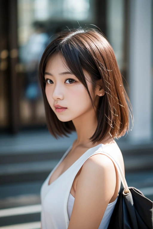（8k、Live Action、RAW Photos、Highest quality、masterpiece：1.2),(Outdoor,Front lighting:1.2),((Perfect lighting)),(Long Bob Cut),Observe the audience,look up,Hug Pose, strong,erotic,1,student,White skin,knees,Absurd,Small face,前hairを真ん中から分けます、The forehead is visible,(Embarrassing,Squint your eyes,Glare,strong,skinny,skinny,Irritated)、masterpiece,Highest quality、Ultra-high resolution,One person, One personで,Close-up shot、cute、studentに戻る,(Sporty clothes:1.3,Team Color),high school girl,Japanese women,Are standing,（フォトGenuine：1.37）、Photon Mapping,Genuineistic、cuteSmall face,Brown eyes、prospect、Written boundary depth、Blurred Background、Genuine,(前hairが見える), hair, kneesが見える, thigh,(Nogizaka Idol), actress、Big and ample breasts、Cleavage、Super Fine、Low people々、(Skin with visible pores:1.2)、(Focus on the face)、8 heads、Natural Neck、Check and fix the skeleton