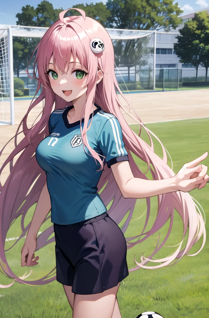 Girl in track jacket　a smile　top-quality　beautiful a girl　Long　Pink hair　a blond　huge tit　​masterpiece　blue eyess