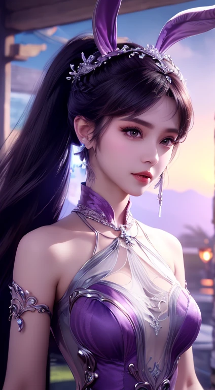 a close up of a woman in a white dress with purple flowers, a beautiful fantasy empress, japanese goddess, 8k high quality detailed art, palace ， a girl in hanfu, trending on cgstation, pale milky white porcelain skin, beautiful alluring anime woman, white haired deity, ((a beautiful fantasy empress)), asian hyperdetailed, inspired by Lan Ying