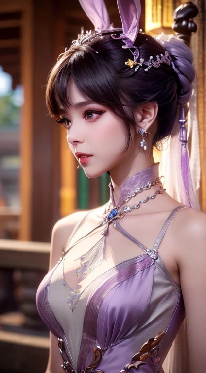Game Art,CG Animation,Best image quality,Maximum resolution,8K picture quality,(A bust photo),(portrait),(Head close-up),(Rule of Thirds),Unreal Engine 5 rendering works,20 year old girl,((Queen)),The eyes are very detailed,(Large Breasts),Elegance and nobility,Light,Light线追踪,Game CG,((3D Unreal Engine)),OC rendering reflection mode,4k,Ultra-clear,Translucent lace,Fair and plump figure,Pretty Face,Light泽凝胶涂层,身着华贵礼服的Queen,Gorgeous clothing,Luxurious and exquisite jewelry,Colorful makeup,Yan Lingji,Take a bath in the pool