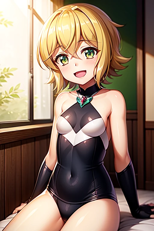 anime girl risque outfit yet cover skin, posing for photoshoot, masterpiece, best quality, high quality, wearing sunglasses near nose, one eye open, smiling