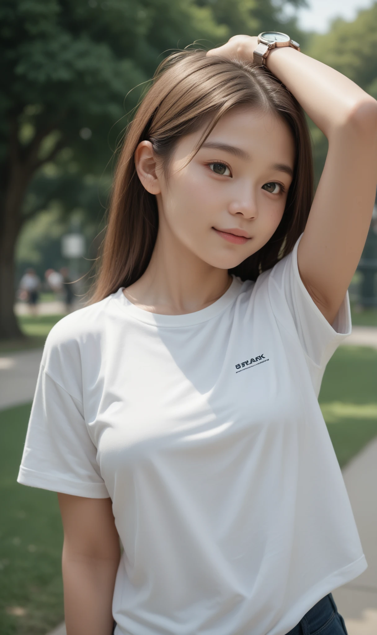 (realisitic、Photorealsitic:1.8)1人、独奏、White polo shirt、White sneakers、Tennis Wear、White mini skirt、masterpiece、top-quality、realisitic、Hyper-detailing、(Glossy skin、be sweaty:1.4)、absurderes、Looking at the camera、short dark hair、brown-eyed、A slender、动态照明、hight resolution、foco nítido、depth of fields、A detailed eye、Sharp eyes、Realistic eyes、(small tits:1.6)、(thick thight:1.0)、outside of house、Skysky