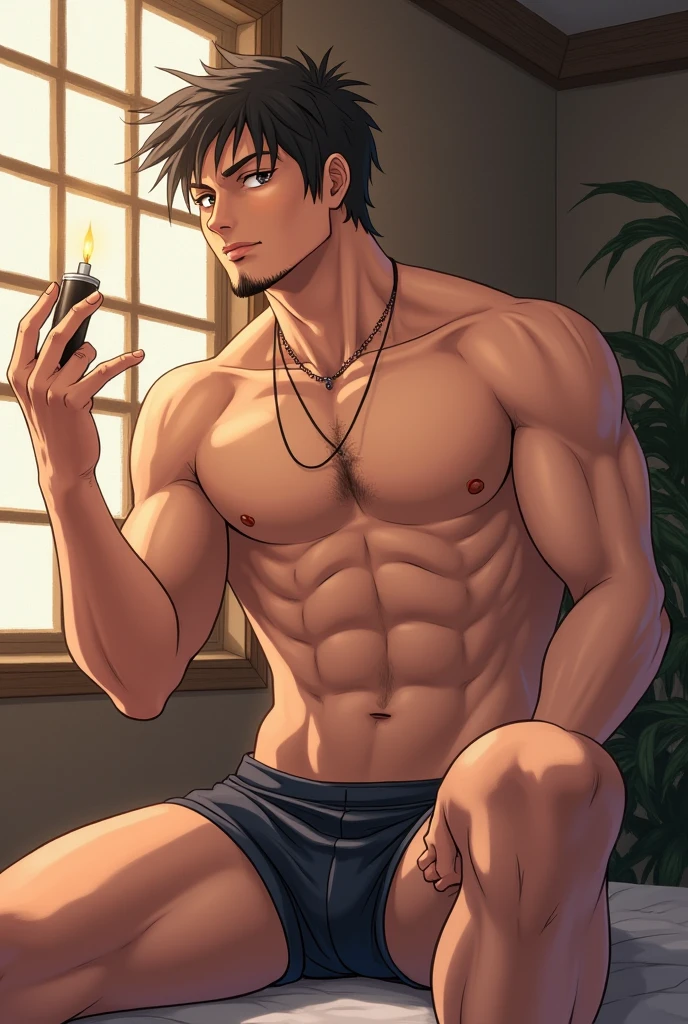 1hot man brushing his teeth, age 21, shirtless, wearing short boxer shorts, fit, nice and perfect face, mohawk haircut, hairy body, barefoot, (tattoos), steamy bathroom background, (masterpiece), best quality, highest details, exceptional quality, indoors lighting, beautiful, sexy, correct anatomy, good composition, masculine shapes, manly, rough