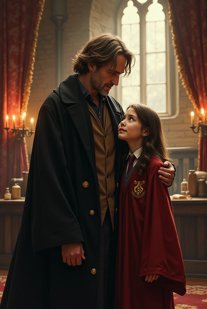Raising a young black boy named Diego who is on the hospital gurney in Gryffindor house, next to him holding his hand is Luna with the golden curly hair and blue eyes