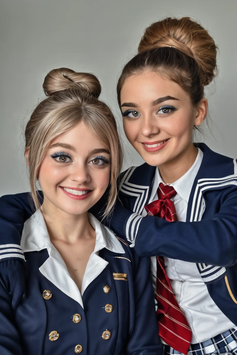 ((Two people high school girl:2)),((Two people:2)),Dynamic Angle, Perfect body, night,moonlight,Exterior lights,Gal, (Anatomically correct:1.5),masterpiece, Highest quality, RAW Photos, Realistic, face,, Beautiful girls, cute, Written boundary depth, High resolution, Super detailed, detailed, ighly detailedd, Extremely detailed eye and realistic student, pale, Sunburned skin,Two peopleで,woman,(panties), (Short-sleeved sailor uniform:1.2),Spread your legs,Wide Hips, ((Sensual;1.5)), Glamour, Big Breasts,Sunburn marks on Sunburned skin,Pink Hair,blonde,Platinum Hair,Brown Hair,orange,Wavy Hair,Shortcuts,Pixie Cut,Cosplay,building,intersection,stage,Pedestrian bridge,vending machine,night,深night,Blurred Background:1.2,White panties,Pink panties,Yellow panties,Black panties,GirlTwo people,Two people high school girl,