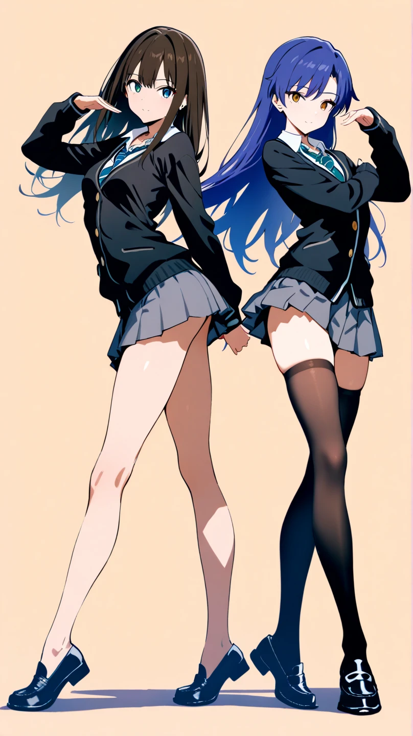 ((highest quality)), ((masterpiece)), (High resolution), 8K, best shadow, The best natural light, cinematic, (Four adult women walking up the stairs:1.4), (brown hair,)、Looking back, bashful、blazer、navy check skirt、(dark blue socks)、((Rear view))、Angle from the rear, dark blue socksにクローズアップ、Manga panel layout、cartoon style、Manga Design、station stairs, (Skirts that turn over in strong winds:1.4), Stylish white satin panties, slender body,beautiful thighs, embarrassed expression,NSFW,cum in panties