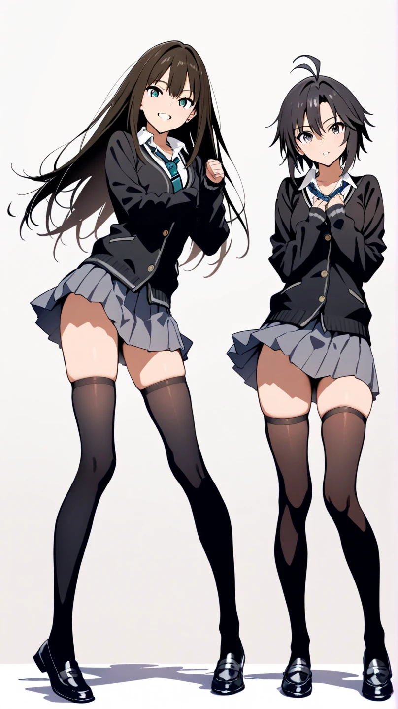 girl, alone, whole body, From head to toe, Are standing, (Huge_chest:1.3),
Character design sheet, Character Reference Sheet, 設計図のSchematic, Drafting, Blueprint, Schematic,
((Character design sheet:1.7, Character Reference Sheet:1.7,)),
anime/cartoon character wearing a girls , 1girl, alone, Thigh-high socks, blazer burezaa (blazer), Ahoge, Long Hair, bow, , shoes, loafers, ribbon, (Very short skirt:1.4), (panties:1.5),, (Good:1.7),(In underwear:1.7),nsfw,Full nudity、