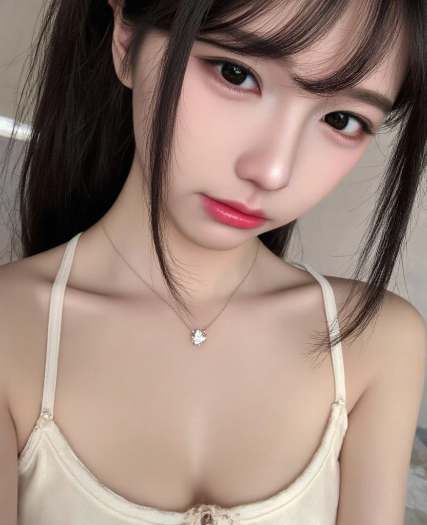 qulity, A hyper-realistic, (realisitic:1.3)、top-quality、超A high resolution、SLR、Instagram、Very delicate、Look at viewers、Japan 1 woman(A dark-haired、shorth hair、Black eye、sixteen years old、Colossal tits、Delicate body、cute little、adolable)、Japanese high school students、(Sleep in bed、open one's legs:1.2)、hyperdetailed face、very detailed lips、A detailed eye、NSFW、((top-quality、8K、masterpiece:1.3))、Open your mouth wide、Spilling milk through the mouth、Crisp focus:1.2