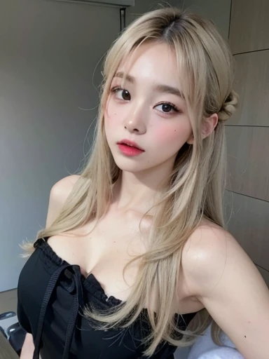 Mujer arafed con cabello rubio y un top blanco posando para una foto., Lalisa Manobal, Lalisa Manoban de Blackpink, sun yunjoo, jinyoung shin, heonhwa choe, parque roseanne de blackpink, jaeyeon nam, ulzzang, hermosa mujer surcoreana, con flequillo, aparcar desde-min, muchacha coreana, janice cantado