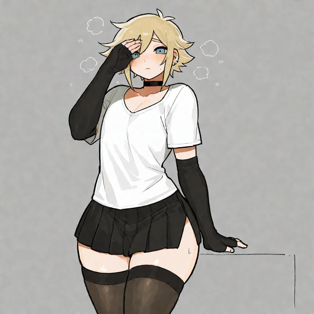 Gwen showing off her butt as urine is running down her legs
