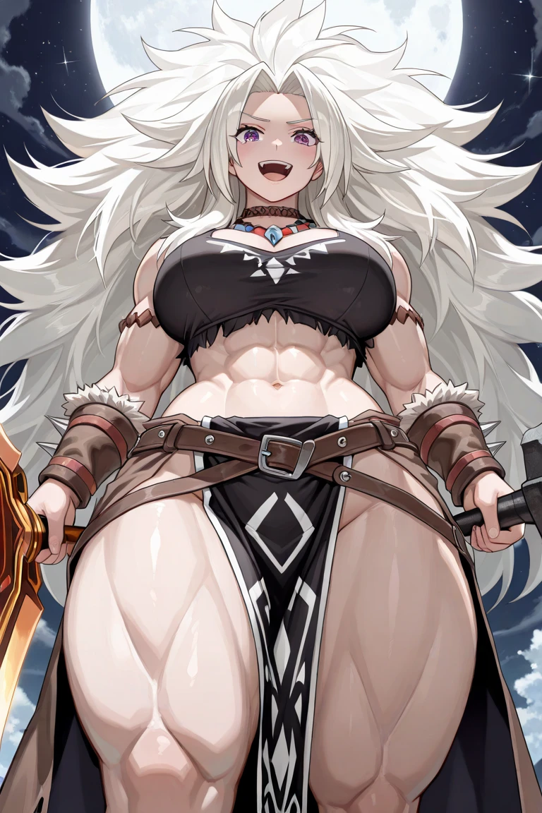 Very angry girl with dark grey skin tone and tribal tatto, (white dragon horns), long elf ears, ((1girl)) dark purple hair, crazy messy curly long hair, (white eyeuscular), thicc thighs, solo, very angry, ((dark grey skin)), 10 pack abs, long leg muscular thighs, strong jawline, (big hugs saggy long titties), very muscular long legs big muscular wide broad shoulders wide hips huge wide waste (( very big muscular veiny arm)), big enlarged trapezius, thicc body, very muscular, white beach bikini,