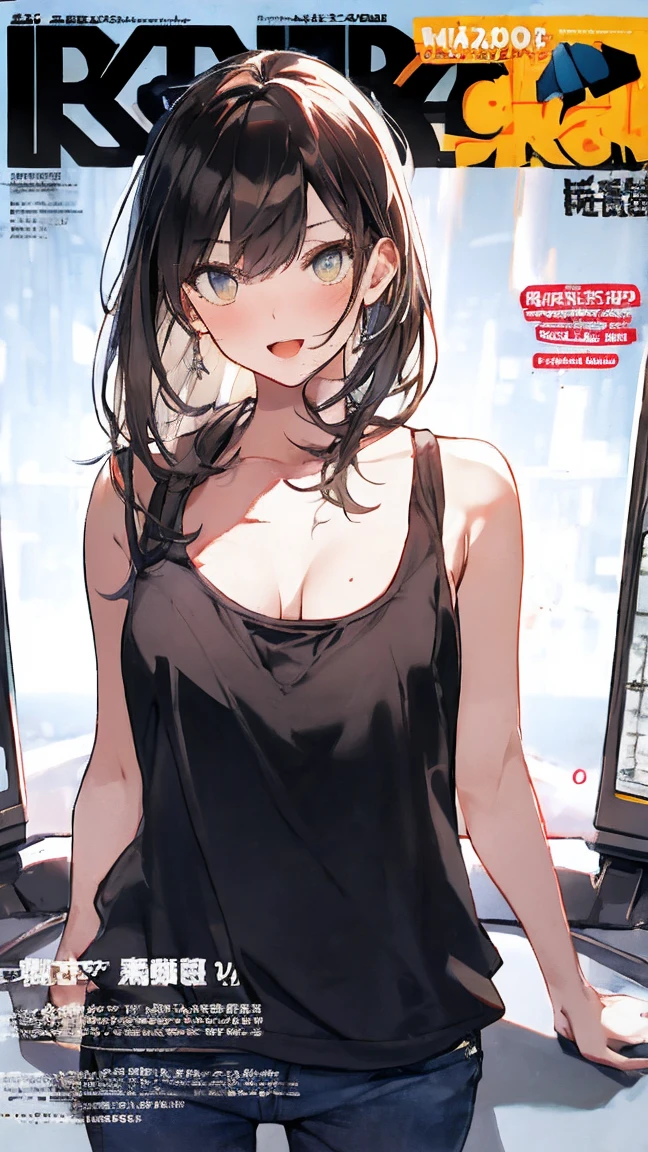 Optimal,masterpiece,High resolution,Highest quality,Hyper HD,Very detailed,Award-winning,16K,alone,(Upper Body),Correct Anatomy,Beautiful Cyberpunk Girl,Cowboy Shot、Cute Face,,Brown Hair、Long Hair、, Hairline,((Scarlet Eyes)),Long eyelashes,Drooping eye corners,White skin,Shoot from the side, ((See-through camisole:1.5)), rocket , (Because I'thin),