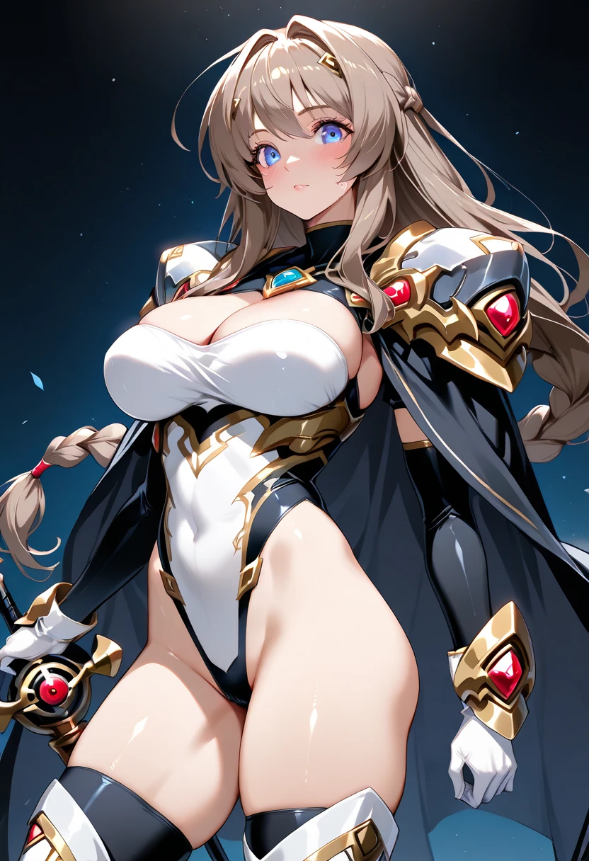 最high quality、Best image quality、masterpiece、With a girl((18-year-old、Best Bust、Large bast、Beautiful golden eyes、Spread your chest wide,Grey long hair、Slender、Big Valley、Gold Bodysuit,Show the whole body、Open your arms、Gold ring on wrist、手からlightningを放つ))high quality、Beautiful art、background((Night Sky、Black Cloud、lightning、violent thunder、Lightning strikes、Red Thunder、青いLightning strikes、Gold Thunder)))Tabletop、Visual Arts、Depth of written boundary、Night Sky(showoff breasts:1.6).(showoff nipple:1.3).(huge breasts:1.9)