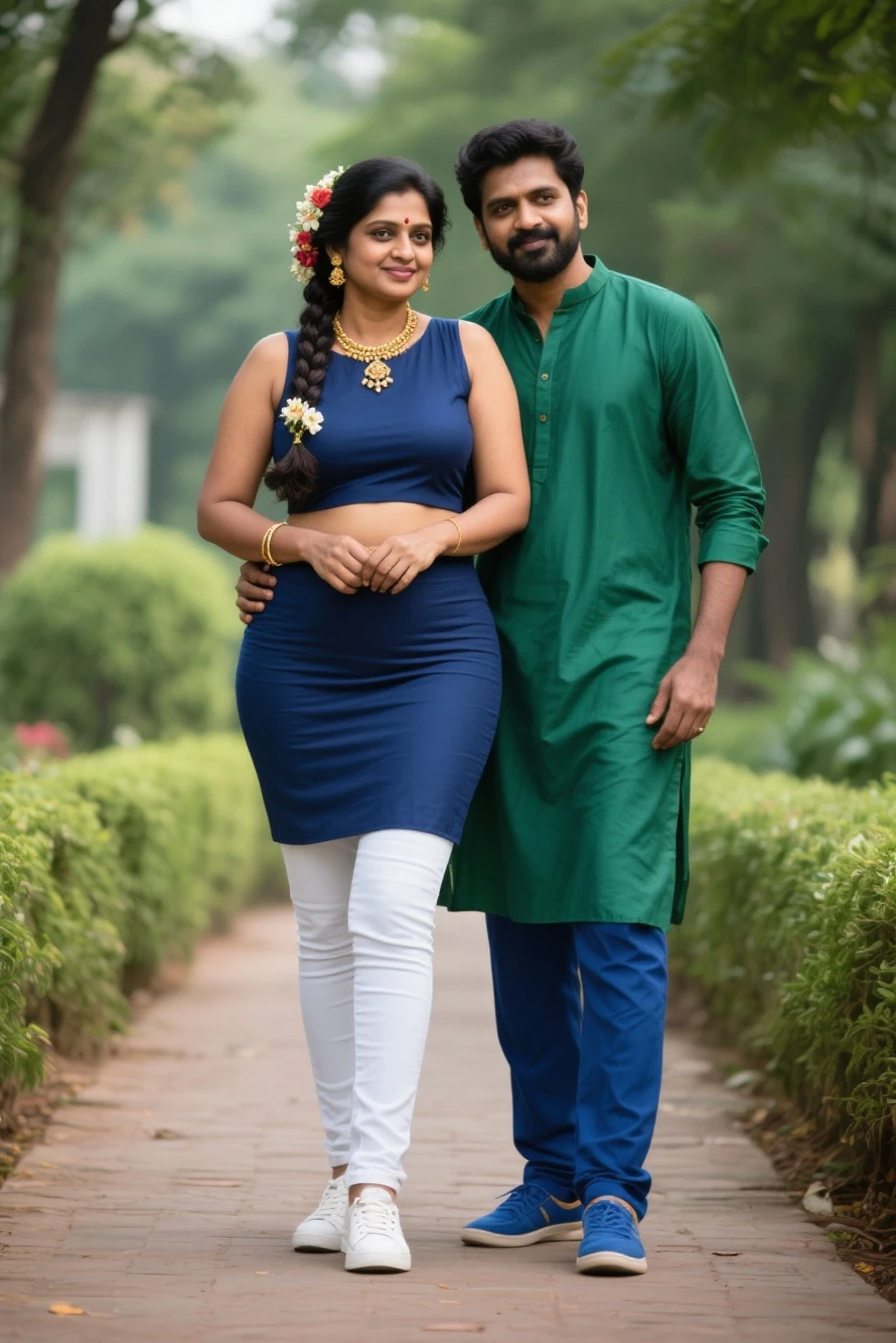 Hot Indian guy with hot indian girl standing in front of india gate