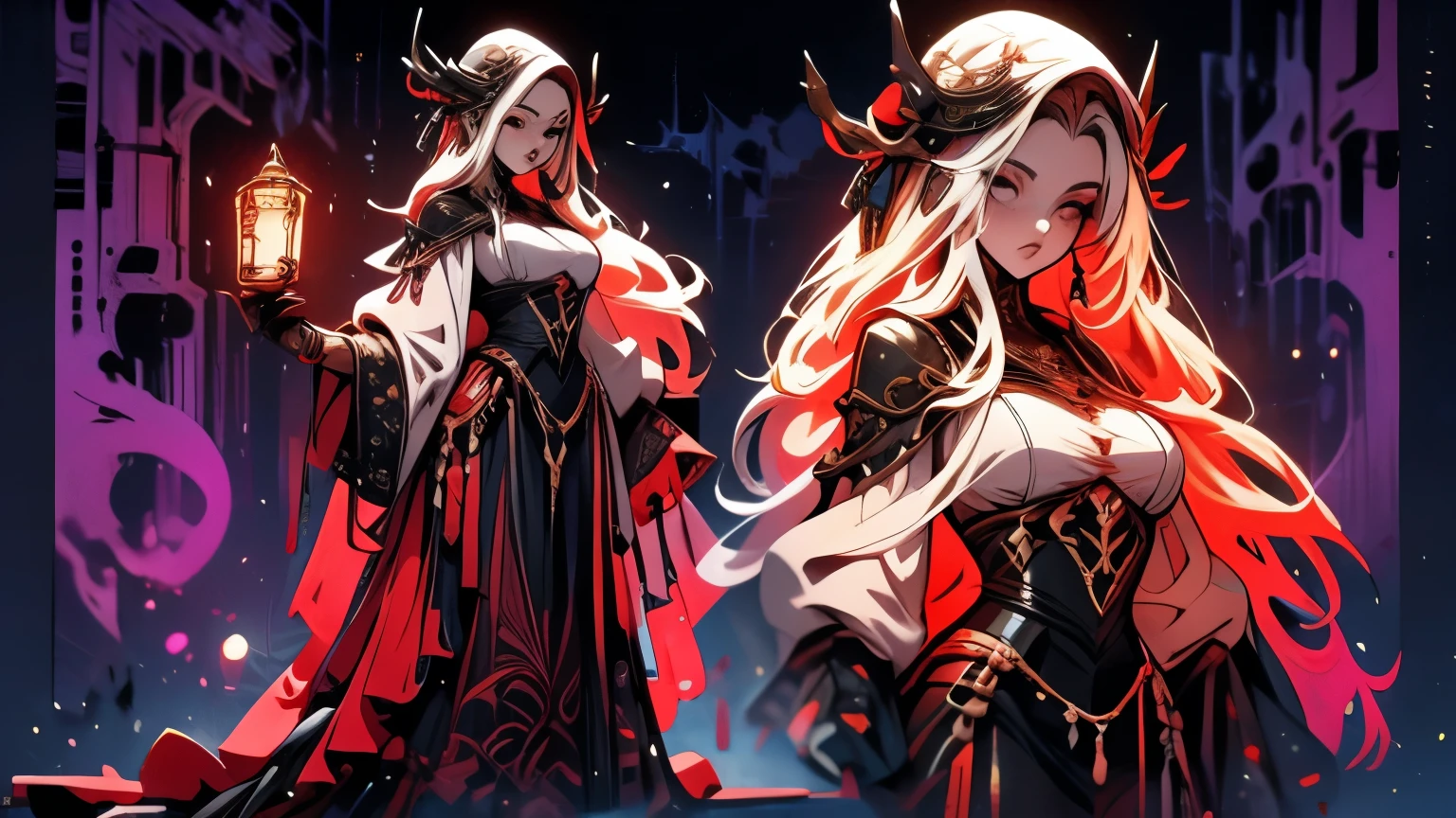 highres, hi res, best quality, masterpiece, intricate details, absurdres, 4k,, CharacterDesignIllustrious, reference sheet, simple white background, sexy anime nun character sheet, full body