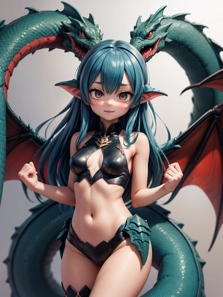 ((Highest quality、unity 8k wallpaper、32k、masterpiece、Very detailed、Ultra-high resolution、Ultra-high resolution、 Very detailedな顔, RAW Photos, Professional, Ultra-fine painting, Anatomically Correct Dragon Girl)) Yui Kotegawa transforms into a Blue Dragon, kotegawayui, long hair, Yellow Eyes, ((Reptile Eyes))、mouth with sharp fangs,、(((Impressive lizard tail extending from tailbone))) 、(((Giant blue bat wings growing from the shoulder blades on his back)))、((Dragon legs with sharp claws、Covered in fine scales from the toes to the thighs、Covered in fine blue scales from fingertips to shoulders、Long nails on the fingertips))、Nipples are fully visible、(The boundary between the scales and the skin is unclear)、((A small fin on the spine that continues to the tail))、