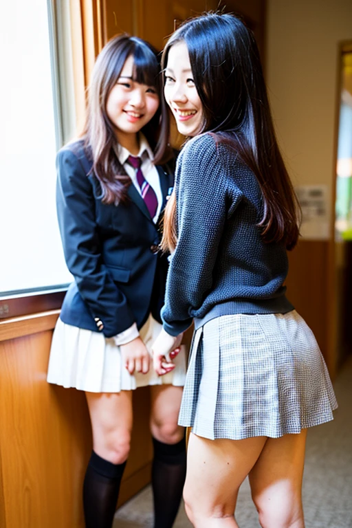 8K, RAW portrait (japanese woman),masterpiece、Photoreal:1.3、realistic, ultra high resolution, highest quality, real life photos ,( in the evening :1.1),
((((2 girls:1.5)))), (((Two girls showing off their panties in the room)))、(cute face:1.3)、日本の2 girls,((2 Japanese high school girls))、((2 real high school girls))、((Japanese high school uniform:1.6))、 blonde,slender body,、in the room、
big, beautiful, fine eyes, black hair,(Depth of written boundary:1.3)、 ((dark brown eyes:1.2))、(realistic skin texture:1.3)、(Immersive atmosphere:0.8、chiaroscuro:1.2) 、(view viewer:1.3)、((embarrassing))、((red cheeks:1.3))、((from belowの天井:1.2))、(smile:1.2)、((wearing very small silk panties))、((panty shot))、((woman rolling up her skirt))、((from below:1.15))、((close-up of crotch:1.42))、((panty shot))、((spread your legs to the side:1.4))