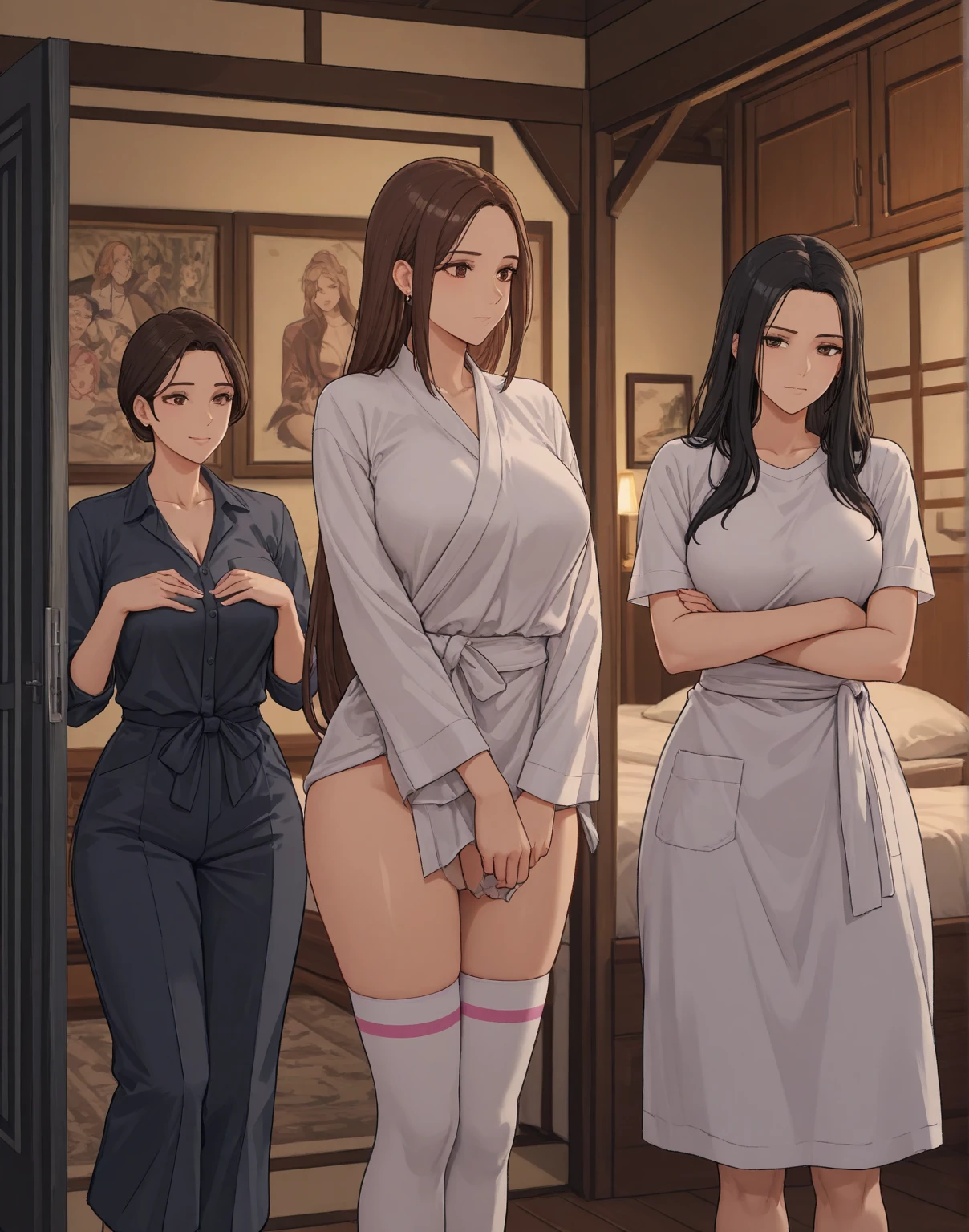 ((NSFW:1.3)),(Textured skin, Anatomically correct, Super Detail, high details, High quality, hight resolution, Best Quality, 1080p,4K),(One-person viewpoint, looking at viewer:1.2),
(Multiple girls in changing room),(women's changing room:1.3)
((Multiple girls, 10+girl with, Group photo of the girls, Group photo of the girls:1.3))
(Girls of different ages:1.5),(9-28 years old:1.5),(line up standing:1.3),(huge breasts:1.2),(women with various hairstyles:1.2), all naked, nude,(sweat, wet, wet all over:1.5)
(inviting you to have sex),
nsfw,(Provocative smile, seductive smile, naughty expression, Seductive expression),(embarrassed,blush:1.3)
(On the way to undress:1.5)
