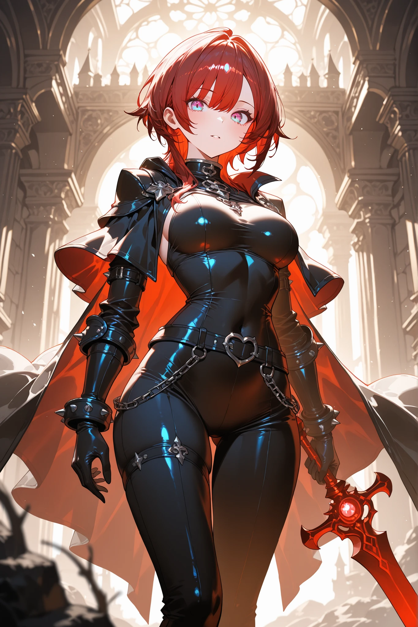 (masterpiece, best quality, detailed), 1girl, solo, looking at viewer, hephaistos, eyepatch,
<lora:VampiricTech:0.95>, vamptech, blood, vampiric, red eyes, fangs, vampire costume, black cape, pale skin, dress, jewelry, medieval, outdoors, lightning, rain, cloudy sky, wet, storm, wind, crossed arms, breast hold, arms under breasts, smile, parted lips, evil smile, v-shaped eyebrows