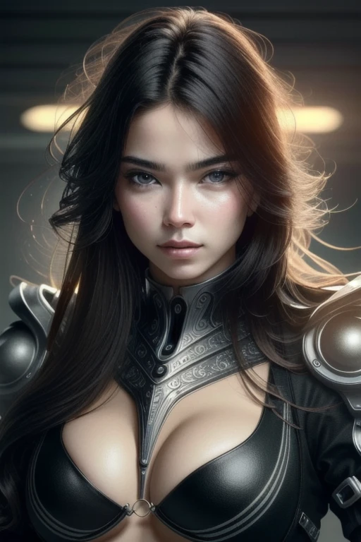 Close symmetric portraits of Cyberpunk gang members, Biomechanicals, mshn robot, Orange-red, Ultra photo realsisim, Complex design, (extremely detailed:1.4), (Extremely detailed:1.35), Extremely clear lines, Steel , cinematic ligh lighting, フォトリアリスティック, Detailed paintings by Ayami Kojima and Lilia Alvarado, (best quality, high quality, decolletage, Intricate Details, masterpiece, cinematic ligh), Very detailed, motionblur, film particles, noises, Lens effects,