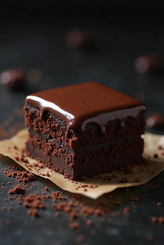 cinematic still-frame chocolate, chocolate cake ,deep dark background,High quality photos,Wet texture,Icing ,studio photo,slice,shallowdepthoffield,Vignette,Very meticulous,High budget,Bokeh, widescreen,gloomily,epic,opulent,cinematic grain,grain sense