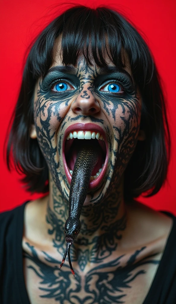 a woman whose body was torn apart, covered in wounds and bleeding, was eaten by a very ferocious tiger