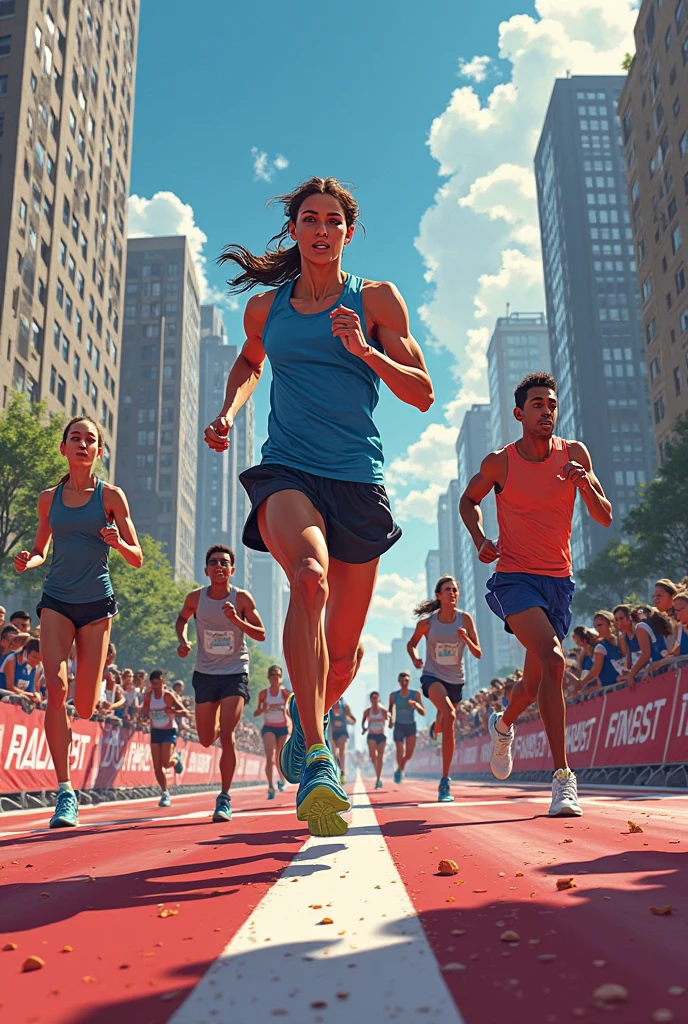 Beautiful woman running