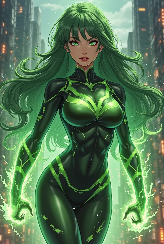 Venom-Green Lantern Fusion, melting, Beautiful, 1girl, (master part:1.2), (melhor qualidade:1.2), ((pose de luta)), ((campo de batalha)), cinemactic, olhos perfeitos, pele perfeita, perfect lighting, sorrir, luz, cor, pele texturizada, detalhe, Beleza, maravilha, ultra-detalhado, rosto perfeito