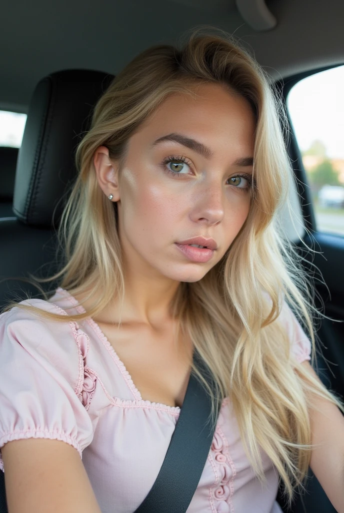 With an average height of 1.70 meters, this woman would have a curvaceous and voluptuous figure that would highlight her presence. Her face would reflect delicacy and sophistication, with high cheekbones, a small nose and a defined jawline that would add a touch of elegance to her appearance. Her eyes, large, expressive and of a deep color similar to a blue-green tone, would capture attention with their captivating gaze. As for her hair, she would wear the iconic platinum blonde and wavy hair, but with an elegant and short cut that would bring a touch of freshness and modernity to her style. Her skin would have a tanned tone and luminous complexion, features that would enhance her natural beauty and radiant aura. With an appearance of 20 years of age, she has large breasts of 450 cc e-f cup. Skin-tight white leotard, Body lines are clear, Girls, High school students, Uniforms, No skirts, Blouses are see-through, Large, pulpure hair, bun head, Long hair, pretty face.
Beautiful woman , Arms crossed long hair Long hair Pulpura hair smiling.
