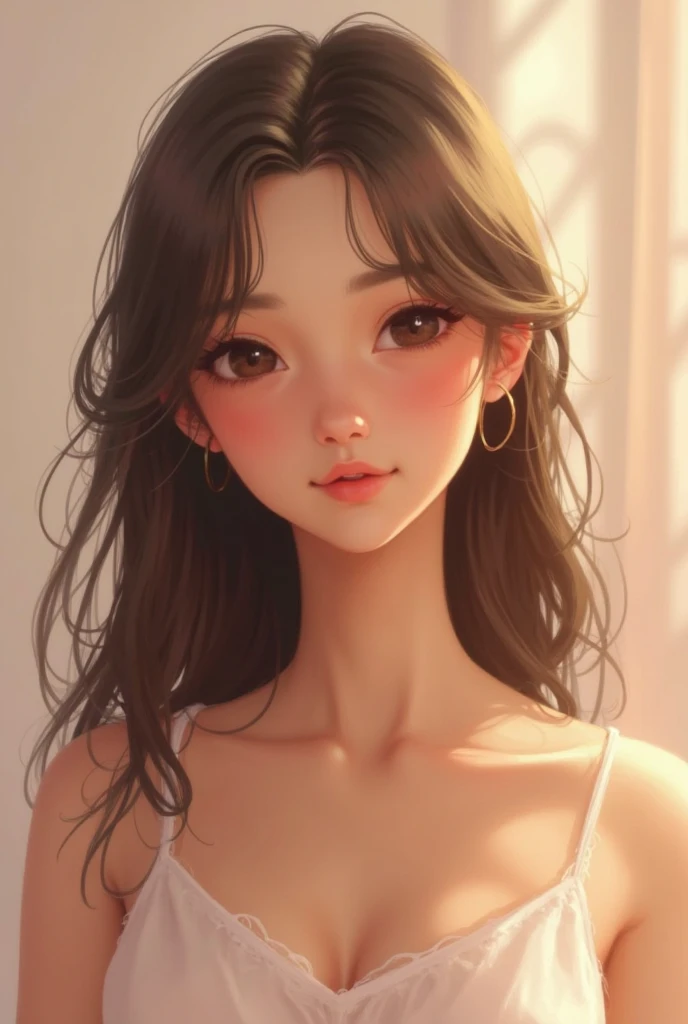 score_9, score_8_up, score_7_up, score_6_up, score_5_up, score_4_up,(high resolution, Super fine,High Resolution, 8k, RAW quality), (One person), (One personの日本の女性, 30th Generation), (A dreamy face, beautiful, cute), (( )),(Flaxen Hair, Shiny hair quality, Wavy semi-long hair), (Brown eyes), (D size chest), (Perfect proportions, Curvaceous