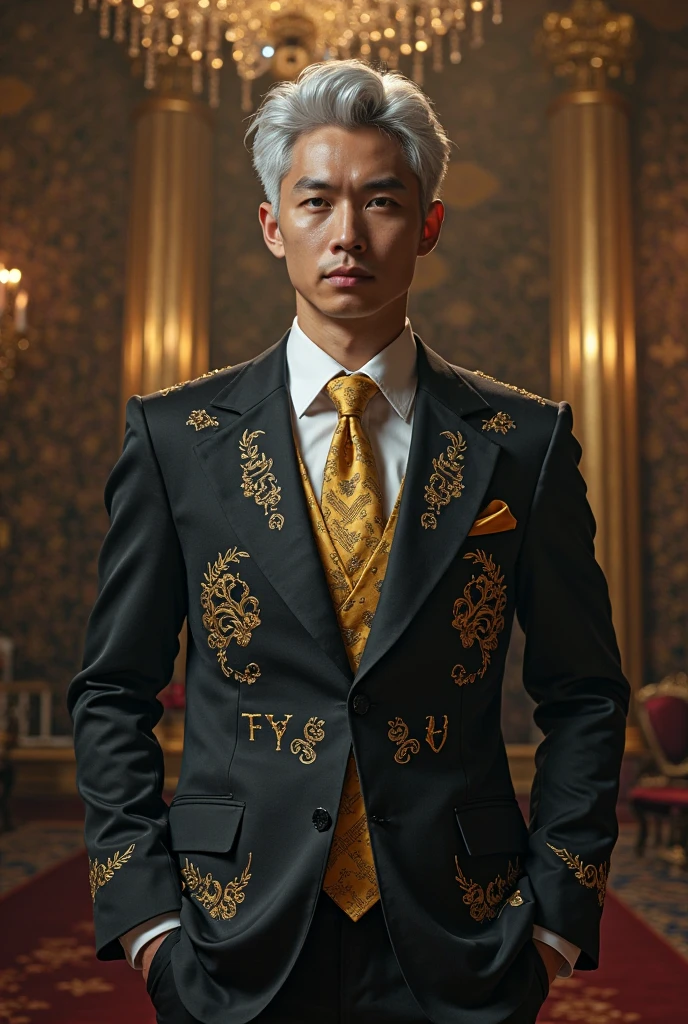 zage.40 year a old,stubble,((Asian)),exhausted expression ,Glamorous party, opulent setting, wealthy playboy, fur coat, mingling with guests, champagne in hand, adorned with jewelry, luxurious fashion, center of attention, extravagant decor, sparkling lights, lively music,(yellow Fur Scarf), (masterpiece:1. 0), (best quality:1. 4), (ultra highres:1. 2), (intricate details:1.3), (soft focus:1. 4), (sharp focus:1. 4),Raw photo,1man,