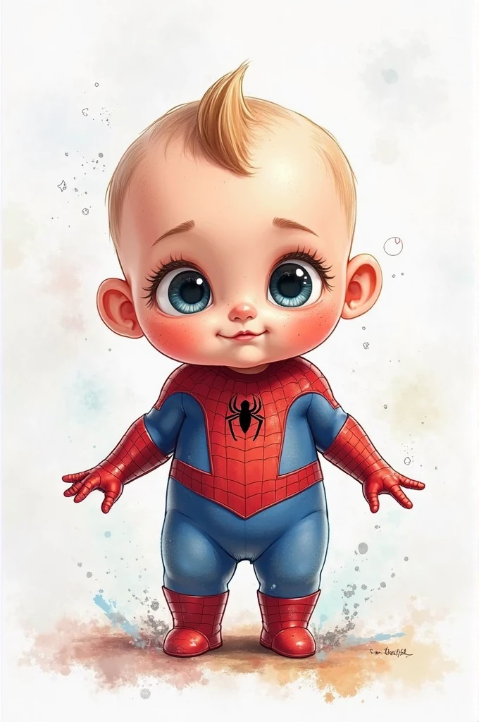 (cbzbb:1.25), Portrait of the cutest baby illustration of a Marvel Spider-Man, artstation, CGI_Animation,
